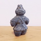 Dogu Jomon Period Clay Statue Earthen Figure Black 12cm Replica Japan Haniwa