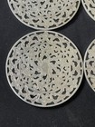 Vintage Sterling Silver glass Art Nouveau Trivets 4 Pcs 