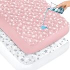 Waterproof Crib Mattress Protector Quilted Crib Mattress Pad Cover 2 Pack28 x52 