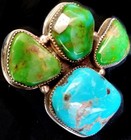 Navajo Turquoise Ring 48grams big Sonoran High Polish  Aaaah    Brilliant size 8