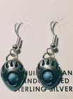 Native American Navajo Handcrafted Sterling Silver Earrings With Turquoise 