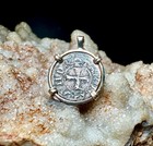 Genuine 14th Century Christian Crusader Coin In 14k Yellow Gold Filled Pendant