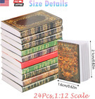 24 Pieces Miniature Dollhouse Books - 1 12 Scale Mini Dollhouse Miniatures Books