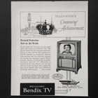 Bendix Television Mahogany Console Tv Mid Century Electronics 1952 Vtg Ad