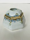 Hair Receiver Antique Vtg Vanity Collectible Gift Porcelain Nippon Floral Gold 1