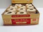 10 Vintage J p Coats Six Cord Big Ball Mercerized Crochet Thread Ecru 250 Yards