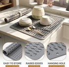 2 Pack Silicone Dish Drying Mats Kitchen Counter Quick Dry Non Slip Trivet