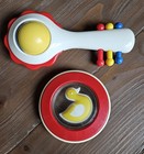 Vintage Ambi Holland 2 Toys-  Spinning Baby Rattle And Duck Shaker Rattle Toy