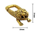 Vintage Brass Tiger Head Keychain - Heavy Duty Solid Brass Key Ring Holder
