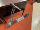 Vtg Antique 1940s Made In Usa Wooden Blue Push Scooter Childrens Toy Rare