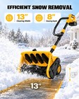Cordless Electric Snow Shovel With Wheels  Small Snow Blower 2 Battery