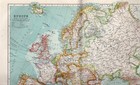 Europe Continent Map Political Boundaries Relief Rails 1910 11 X 16 Antique Map