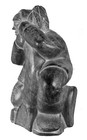 Large Inuit Carving Of An Eskimo With A Large Seal - Signed