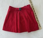 Izod Lacoste Pleated Wrap Skort Juniors Size 5  22   wx4   l  Red Corduroy Vtg 80   s