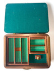 Vintage Clay Poker Chips In Old Wood Case Some Casino  Anchor  Bowling   Plain