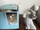 Lladr   Porcelain Angel With Violin And Gold Bow 4 536 White beige Glossy W  Box