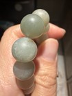 Natural Hetian Jade Nephrite Beaded Bracelet 10mm Water-grass Inclusions