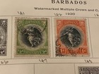 Barbados Lot Of 39 Vintage Stamps 1875-1960s - 8 Album Pages - Hinged