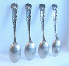Alvin Sterling Silver Spoons Bridal Rose Set Of 4   5-1 4    78 Grams Not Scrap