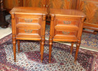 Pair Of French Louis Xvi Maple Nightstands   Antique 2-drawer Bedside Tables