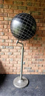 Vintage Modern Large Black World Globe Floor Stand 59  Collectible Memorabili