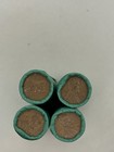 Silver Mercury Dime Showing On Old Vintage Unsearched Green Wheat Penny Roll Us