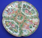 Antique Chinese  Rose Medallion Quatrifoil  4 Lobed  Scalloped Plate Damaged  B