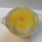 Pyrex Round Casserole Ovenware With Sunflower Lid 2 5 Qt Made In Usa 475-b 475-c