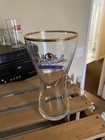 Leinenkugel Sunset Wheat Hourglass Shaped Gold Rim Beer Glass  Free Shipping 