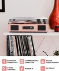 Vinyl Record Player Vintage Wireless Bluetooth Record Player pink