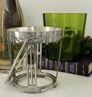 Vintage Champagne Bucket Silver Plated   Green Glass Art Deco Wurttembergische