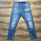 G Star Raw Jeans Men 30x30 Blue Radar Straight Taper Zip Pockets Cinch Back Pant