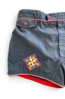 Vintage 1970s Boy Scouts Bsa Lifeguard Swim Trunks Navy Red Zip Fly Button Sz L