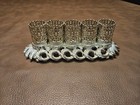 Vintage 5 Tube Lipstick Holder Silver-tone Metal Filigree Used Sfo Marking