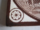 Antique Victorian 6  Tile -  night   - Fox And Bat -  T   R Boote C1880
