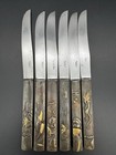 Set Of 6 Antique Japanese Kozuka Mixed Metal Knives Meiji Sword Bronze Gold