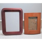 2 Vntg Modern Style Wood Picture Frames Contemporary Mismatch 5x7   3x5 Photos