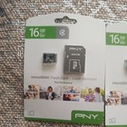 Nip Lot Of 2 Pny Micro Sdhc Flash Card 16 Gb Go Performance Memory W Sd Adapter