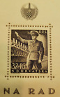 Croatia Stamp Sheet 1944 Wwii War Germany Pavelich General Army