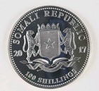 2017 Somalia Silver 100 Shillings Elephant  1oz Asw 