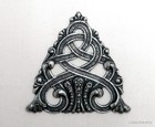  3482 Antiqued Sterling Silver Plated Celtic Triangle Shape Component - 1 Pc