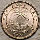 1941 Liberia 1 2 Cent  brilliant Unc 