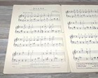 Diane Vintage Piano Sheet Music Simplified Version 1946 Big Notes And Words