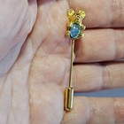 Qantas Airlines Gold Tone Koala Faux Blue Opal Jelly Belly Stone Stick Pin