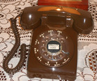 Excellent Vintage Bell System Brown Classic Rotary Dial Itt Desk Phone Works 
