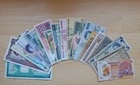 Lot 20 Diferent Banknotes Of World Circ  To Unc Biafra pakistan yemen cayman etc