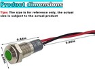 12v-24v Ac dc Waterproof 8mm 0 31  Green Led Signal Indicator Lig Color  Green