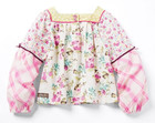 Nwt Matilda Jane Enchanted Garden Art School Mixed-print Peasant Top Girl s 10