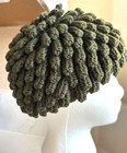 Nudu Bamileke In 100  Merino Wool Color Olive Billy G Rocker Hat  20 -21 