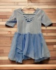 Toddler Girl M Blue Ballerina Leotard Cross Cross Back
